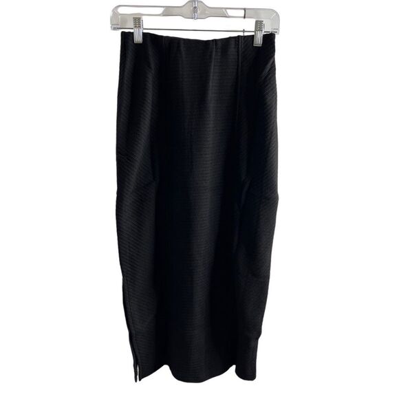 B.O.G. Band Of The Free RENEE BLACK RIBBED PENCIL SKIRT Women Small Side Slit NW - Picture 2 of 12